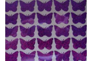 25 Buegelpailletten Schmetterling holo lila